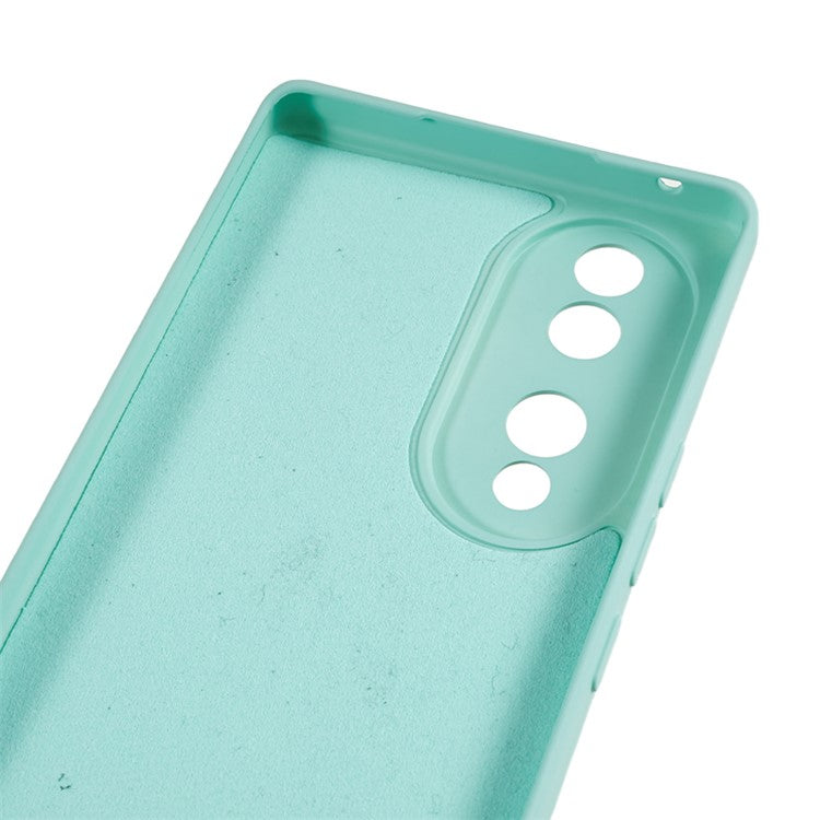 For Honor 70 5G Candy Color Fiber Lining Rubberized TPU Case Anti-drop Phone Cover - Light Green