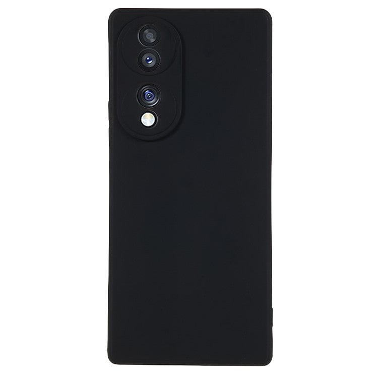 For Honor 70 5G Candy Color Fiber Lining Rubberized TPU Case Anti-drop Phone Cover - Black