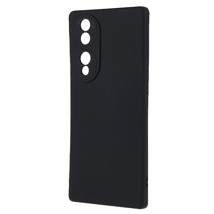 For Honor 70 5G Candy Color Fiber Lining Rubberized TPU Case Anti-drop Phone Cover - Black