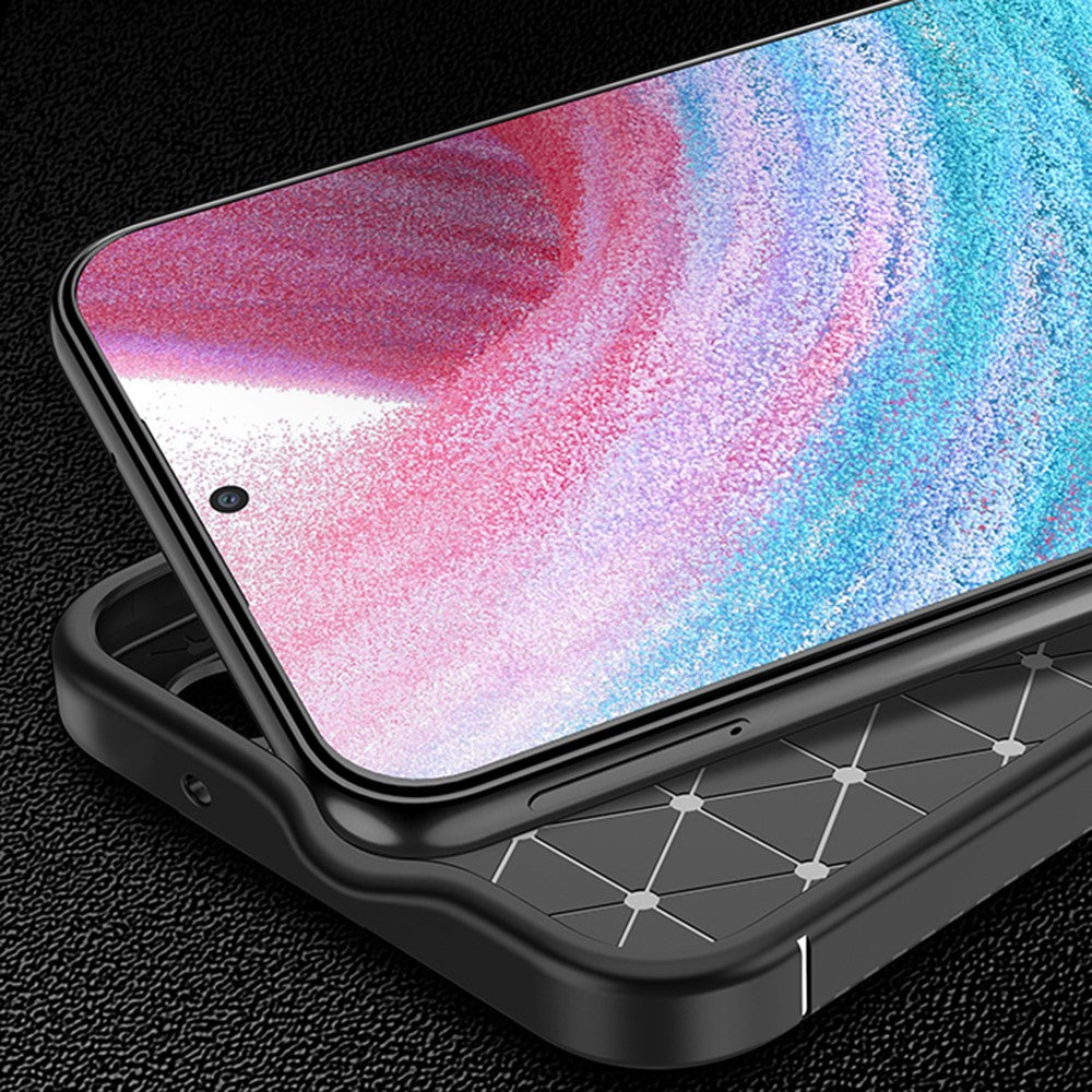 For Samsung Galaxy M14 5G Soft TPU Phone Case Carbon Fiber Texture Anti-Drop Cell Phone Cover