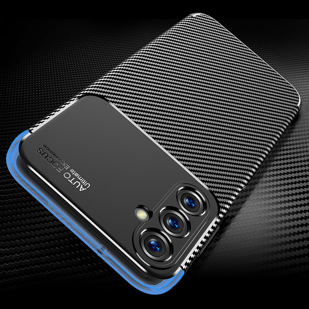 For Samsung Galaxy M14 5G Soft TPU Phone Case Carbon Fiber Texture Anti-Drop Cell Phone Cover