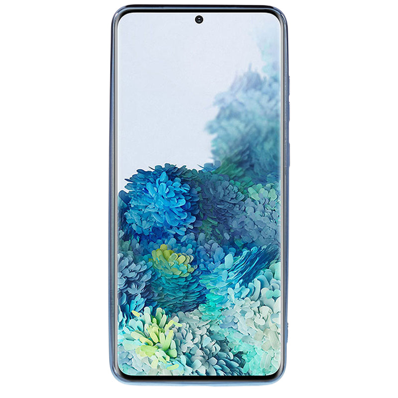 KADEM For Samsung Galaxy S20 Plus 5G / 4G TPU Phone Case Flower Pattern Glitter Gradient Rhinestone Phone Kickstand Cover - Blue