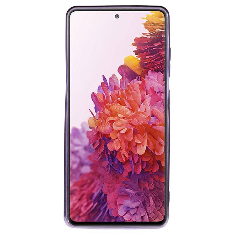 KADEM For Samsung Galaxy S20 FE / FE 5G / FE 2022 / S20 Lite Rhinestone Kickstand Phone Case Flower Pattern Gradient Glitter TPU Cover - Purple