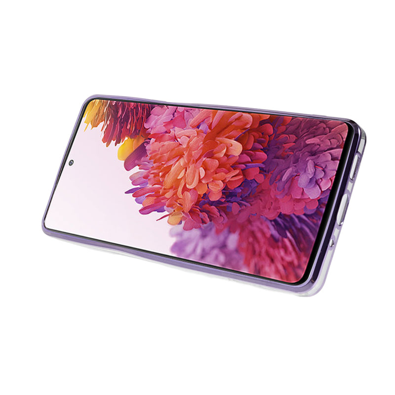 KADEM For Samsung Galaxy S20 FE / FE 5G / FE 2022 / S20 Lite Electroplating TPU Case Flower Pattern Rhinestone Phone Cover - Purple