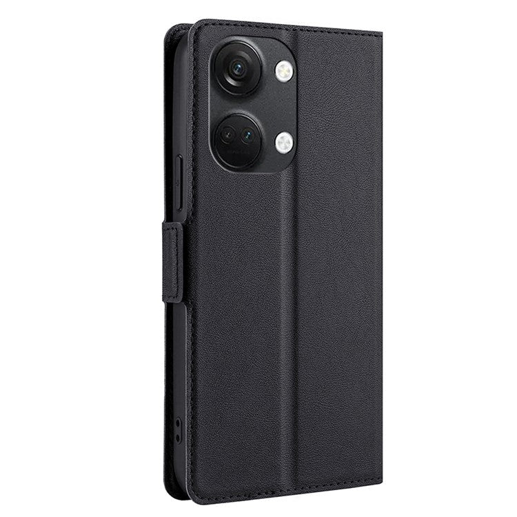 For OnePlus Nord 3 5G / Ace 2V 5G Card Slot Leather Phone Case Foldable Stand Phone Cover - Black