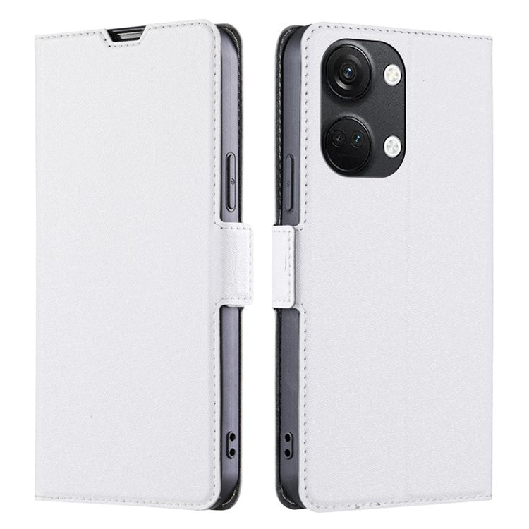 For OnePlus Nord 3 5G / Ace 2V 5G Card Slot Leather Phone Case Foldable Stand Phone Cover - White