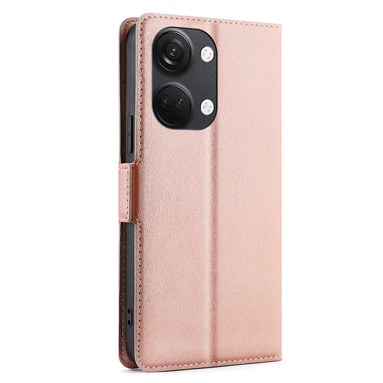 For OnePlus Nord 3 5G / Ace 2V 5G Card Slot Leather Phone Case Foldable Stand Phone Cover - Rose Gold