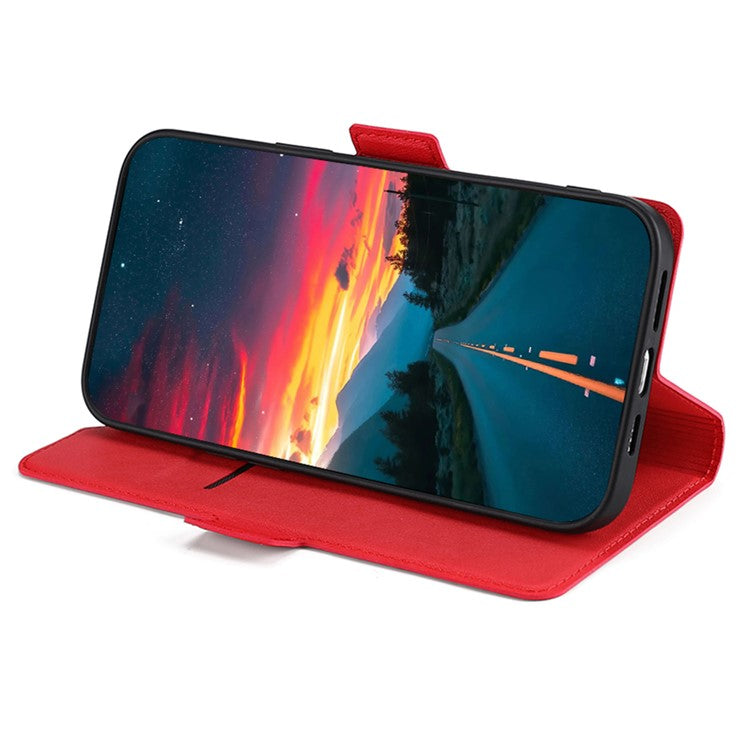 For OnePlus Nord 3 5G / Ace 2V 5G Card Slot Leather Phone Case Foldable Stand Phone Cover - Red