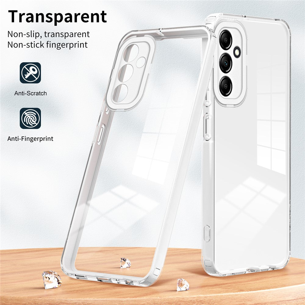 For Samsung Galaxy M14 5G Clear Back Cover TPU + PC Camera Protection Anti-drop Phone Case - White