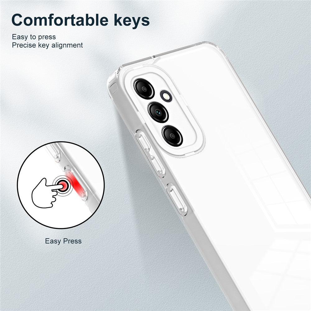 For Samsung Galaxy M14 5G Clear Back Cover TPU + PC Camera Protection Anti-drop Phone Case - White