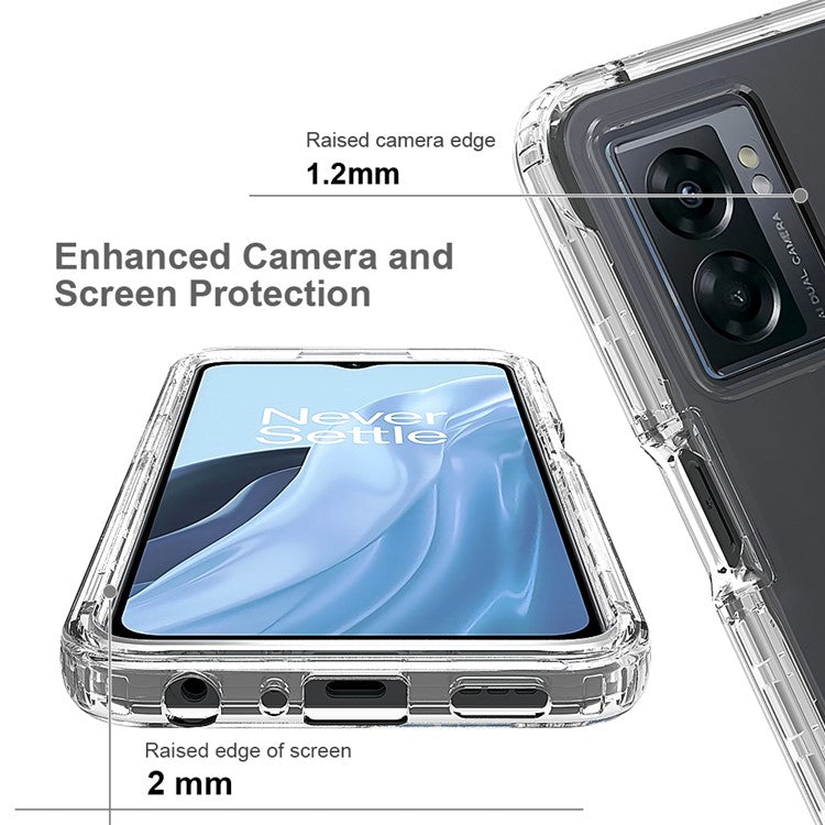 For OnePlus Nord N300 5G / Oppo A57 4G / A57 (2022) 5G / A77 4G / A77 5G Gradient Color Case TPU PC Phone Shell - Transparent