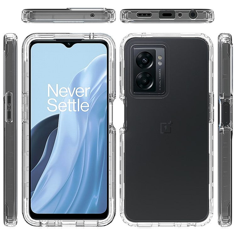 For OnePlus Nord N300 5G / Oppo A57 4G / A57 (2022) 5G / A77 4G / A77 5G Gradient Color Case TPU PC Phone Shell - Gradient Black