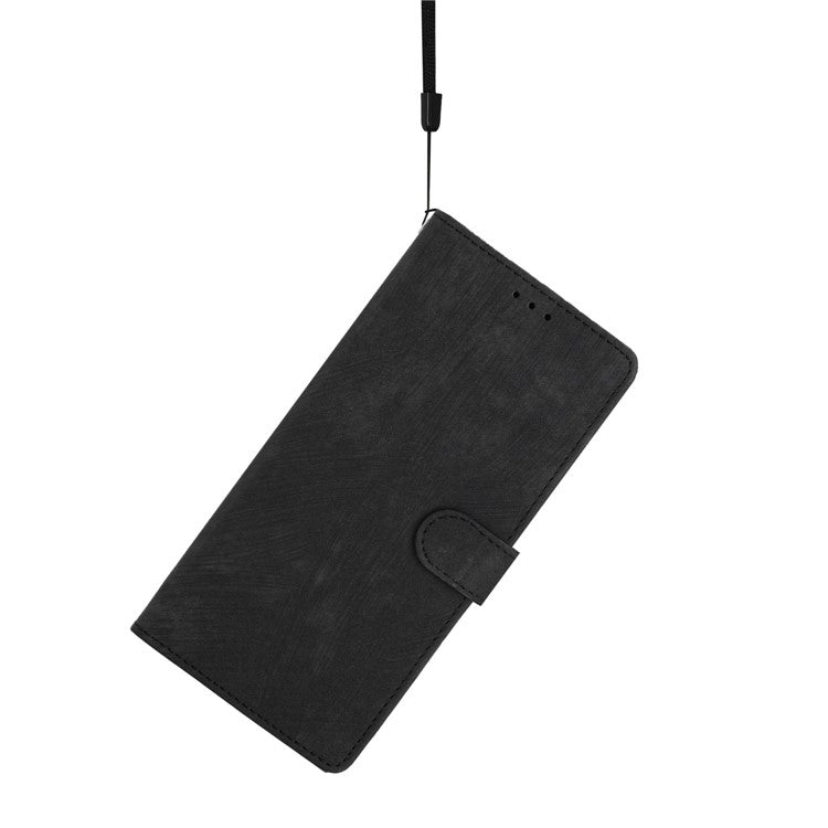 For Samsung Galaxy A22 4G (EU Version) PU Leather Wallet Protective Shell Skin-touch Flip Stand Phone Case - Black