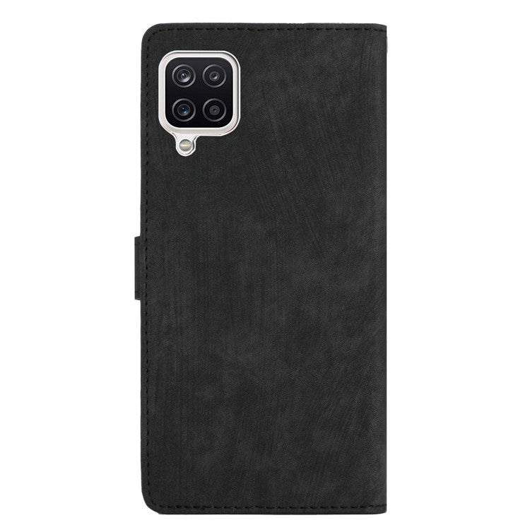 For Samsung Galaxy A22 4G (EU Version) PU Leather Wallet Protective Shell Skin-touch Flip Stand Phone Case - Black