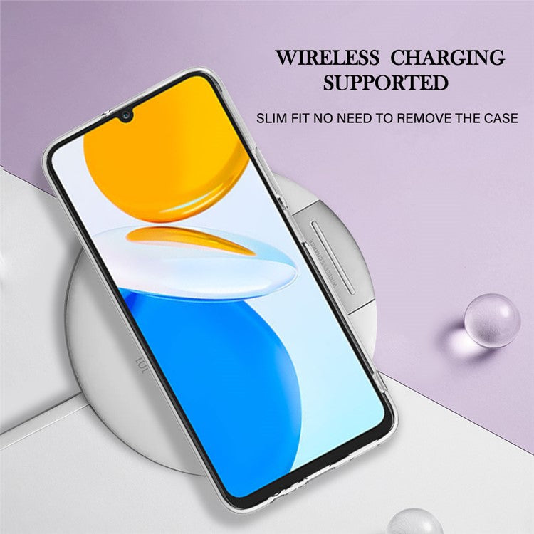 YB IMD Series-16 Style E Marble Pattern Phone Case for Honor X7 , 2.0mm Shockproof TPU IMD Electroplating Cover - Blue