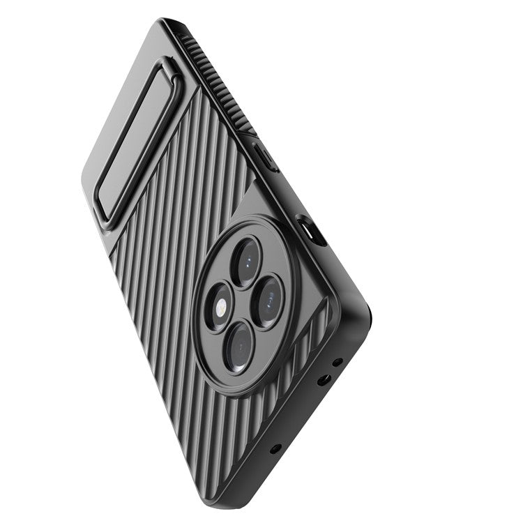 For OnePlus Ace 2 5G Rugged TPU Phone Case Kickstand Cover Anti-Drop Shockproof Phone Shell - Black