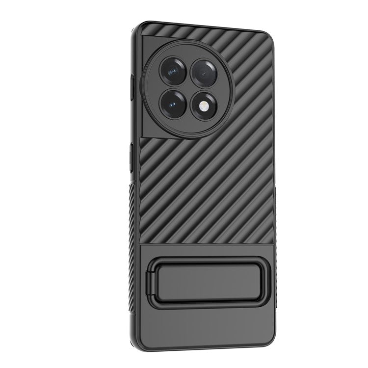 For OnePlus Ace 2 5G Rugged TPU Phone Case Kickstand Cover Anti-Drop Shockproof Phone Shell - Black