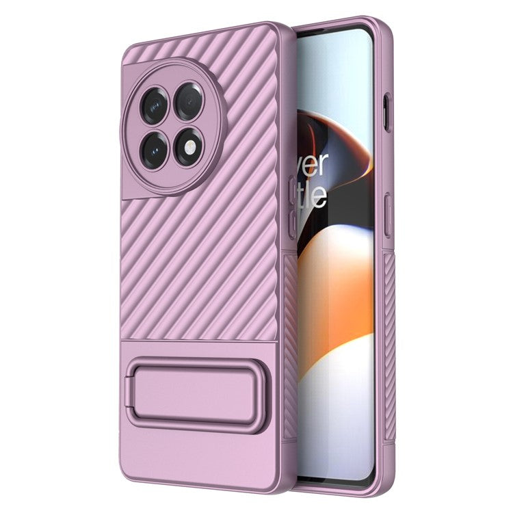 For OnePlus Ace 2 5G Rugged TPU Phone Case Kickstand Cover Anti-Drop Shockproof Phone Shell - Light Purple