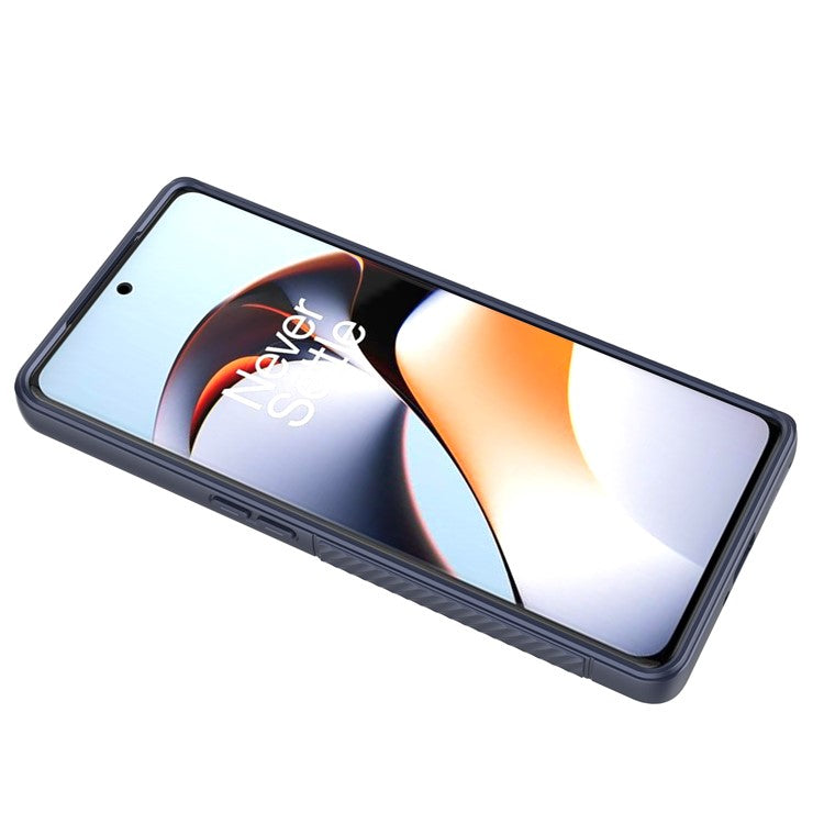 For OnePlus Ace 2 5G Rugged TPU Phone Case Kickstand Cover Anti-Drop Shockproof Phone Shell - Dark Blue