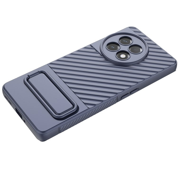 For OnePlus Ace 2 5G Rugged TPU Phone Case Kickstand Cover Anti-Drop Shockproof Phone Shell - Dark Blue