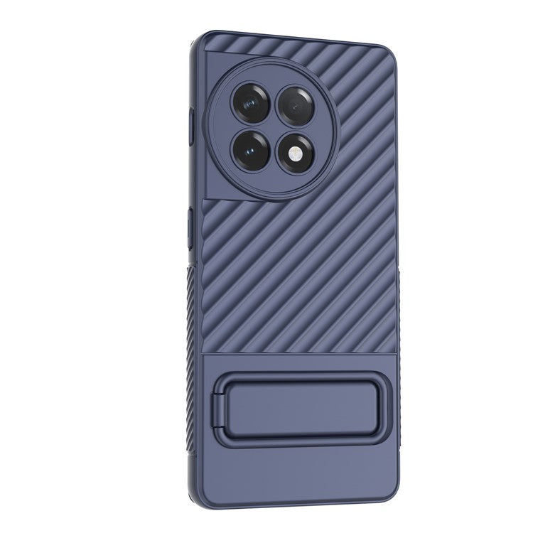 For OnePlus Ace 2 5G Rugged TPU Phone Case Kickstand Cover Anti-Drop Shockproof Phone Shell - Dark Blue