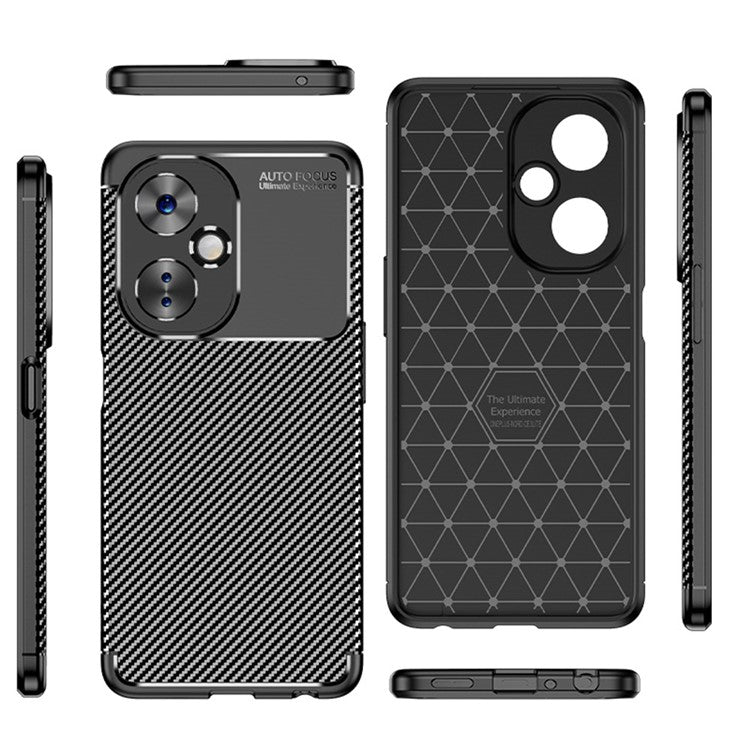 For OnePlus Nord CE 3 Lite 5G / Nord N30 5G Carbon Fiber Texture Case Soft TPU Drop Protection Phone Cover