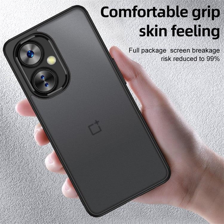For OnePlus Nord CE 3 Lite 5G / Nord N30 5G PC+TPU Slime Phone Case Airbag Protection Anti-Scratch Cover - Matte Black