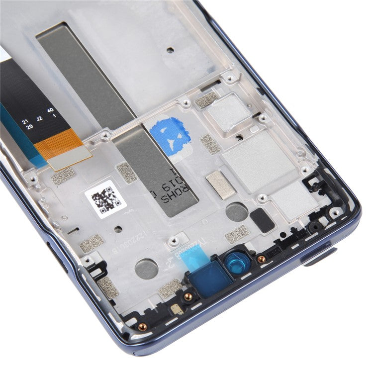 For Motorola Moto G200 5G OEM Grade S LCD Screen and Digitizer Assembly + Frame Replacement Part (without Logo) - Blue