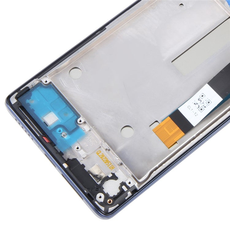 For Motorola Moto G200 5G OEM Grade S LCD Screen and Digitizer Assembly + Frame Replacement Part (without Logo) - Blue