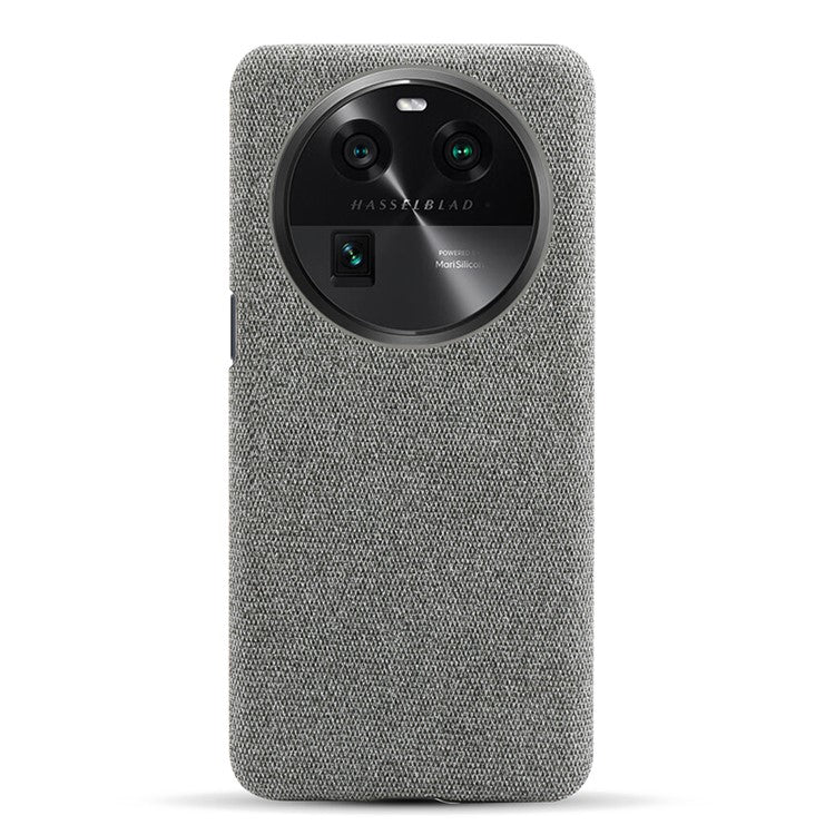 Smartphone Case for Oppo Find X6 Solid Color Anti-scratch Hard PC+Cloth Phone Cover - Grey