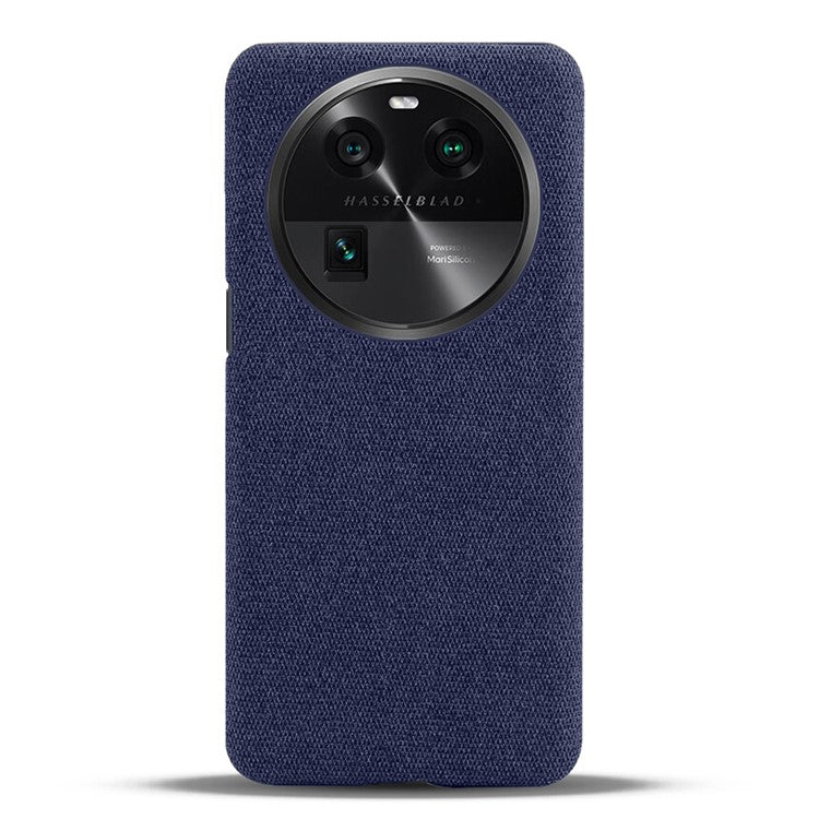 Smartphone Case for Oppo Find X6 Solid Color Anti-scratch Hard PC+Cloth Phone Cover - Blue
