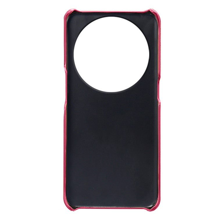 Phone Case for Oppo Find X6 Pro Back Shell, Dual Card Slots PU Leather Coated PC Cover - Rose