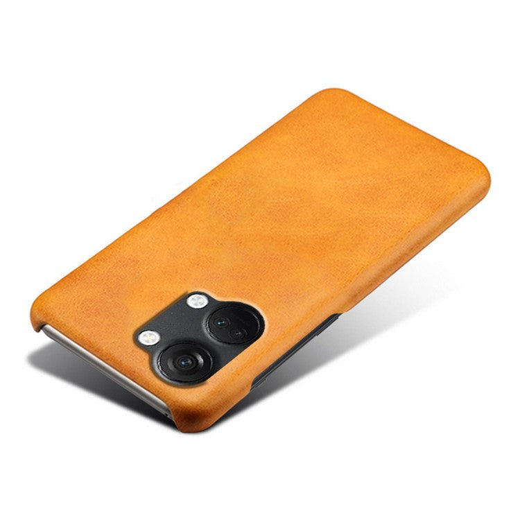 For OnePlus Nord 3 5G / Ace 2V Slim Shockproof Phone Cover PU Leather + PC Calf Texture Phone Case - Orange