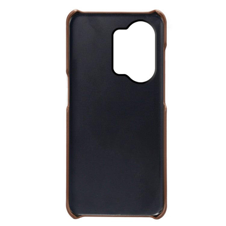 For OnePlus Nord 3 5G / Ace 2V Slim Shockproof Phone Cover PU Leather + PC Calf Texture Phone Case - Brown