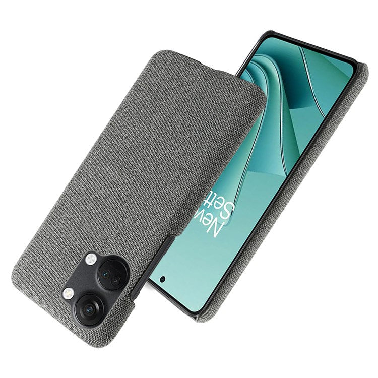 For OnePlus Nord 3 5G / Ace 2V Shockproof Non-Slip Case Cloth+Hard PC Protective Guardian Phone Cover - Grey