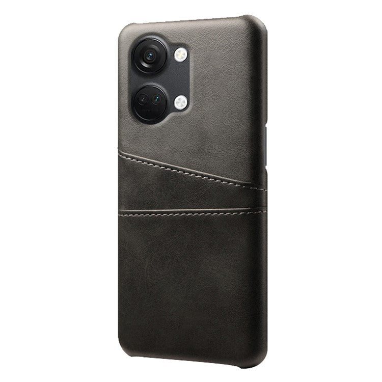 Phone Case for OnePlus Nord 3 5G / Ace 2V Drop Protection Dual Card Slots PU Leather Coated PC Cover - Black