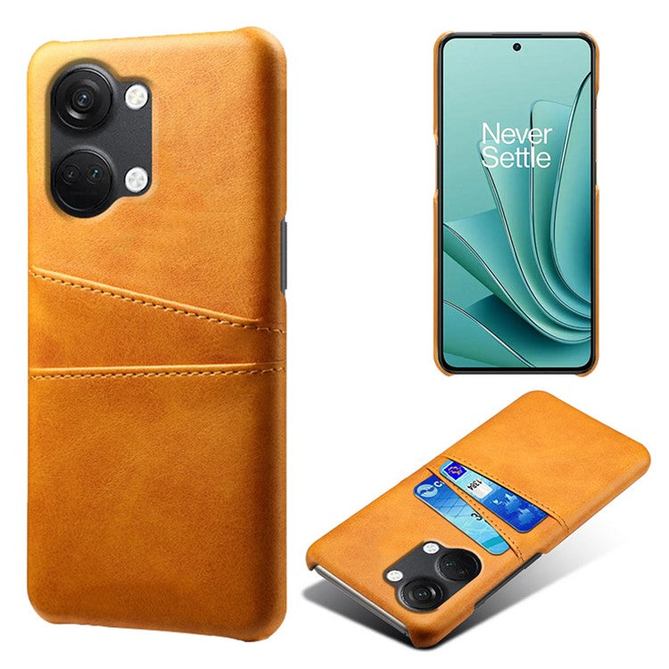 Phone Case for OnePlus Nord 3 5G / Ace 2V Drop Protection Dual Card Slots PU Leather Coated PC Cover - Orange