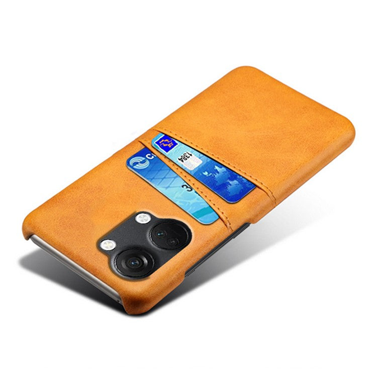 Phone Case for OnePlus Nord 3 5G / Ace 2V Drop Protection Dual Card Slots PU Leather Coated PC Cover - Orange