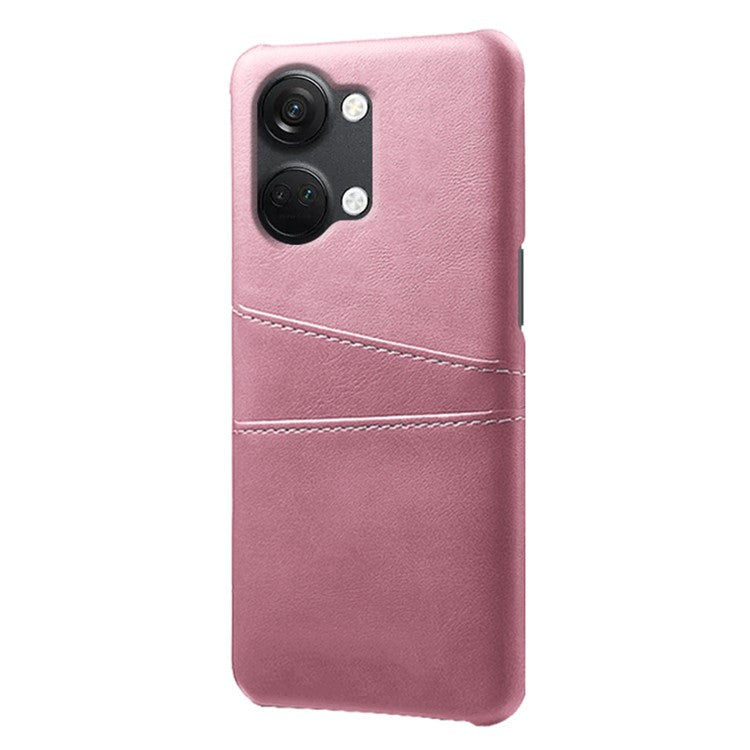 Phone Case for OnePlus Nord 3 5G / Ace 2V Drop Protection Dual Card Slots PU Leather Coated PC Cover - Rose Gold