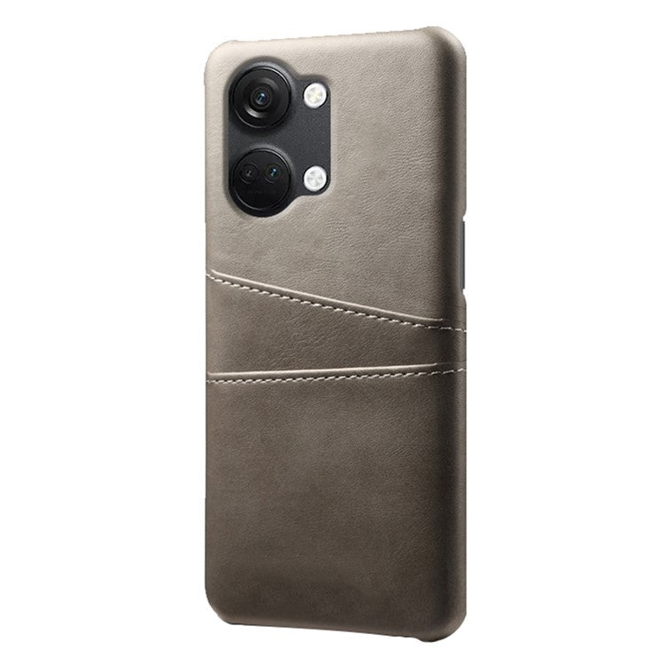 Phone Case for OnePlus Nord 3 5G / Ace 2V Drop Protection Dual Card Slots PU Leather Coated PC Cover - Grey