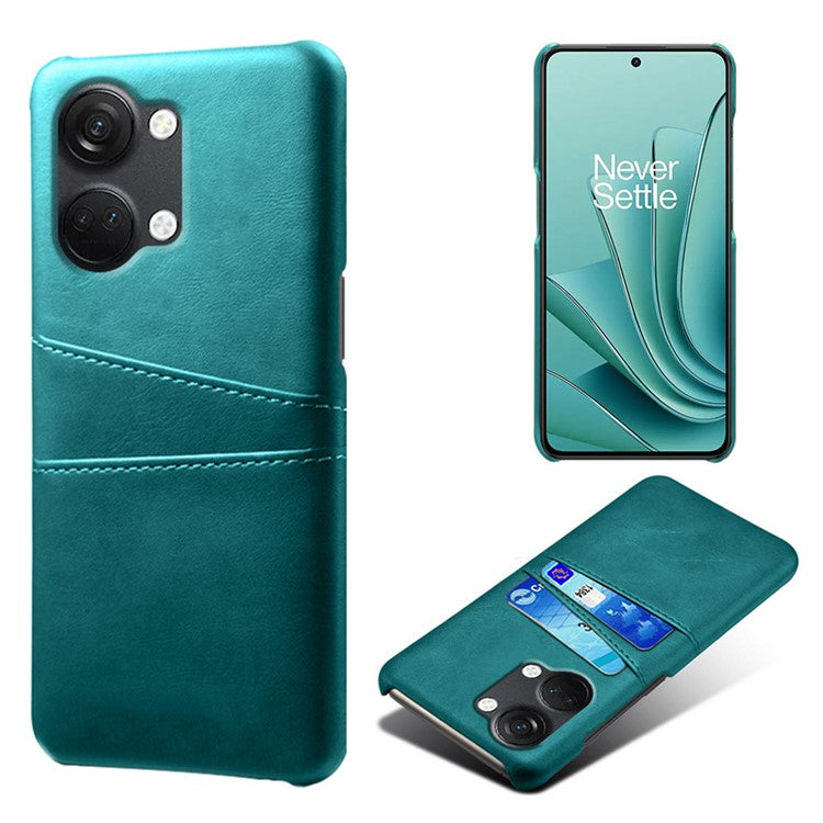 Phone Case for OnePlus Nord 3 5G / Ace 2V Drop Protection Dual Card Slots PU Leather Coated PC Cover - Green