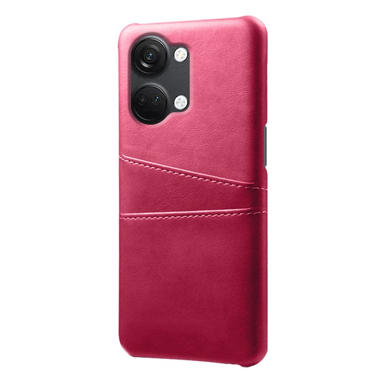 Phone Case for OnePlus Nord 3 5G / Ace 2V Drop Protection Dual Card Slots PU Leather Coated PC Cover - Rose