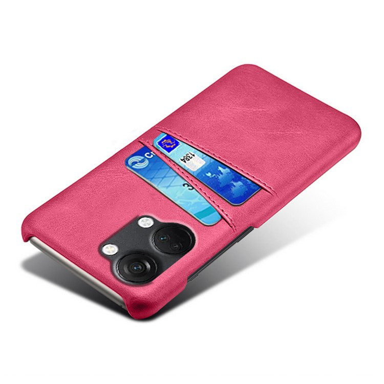 Phone Case for OnePlus Nord 3 5G / Ace 2V Drop Protection Dual Card Slots PU Leather Coated PC Cover - Rose