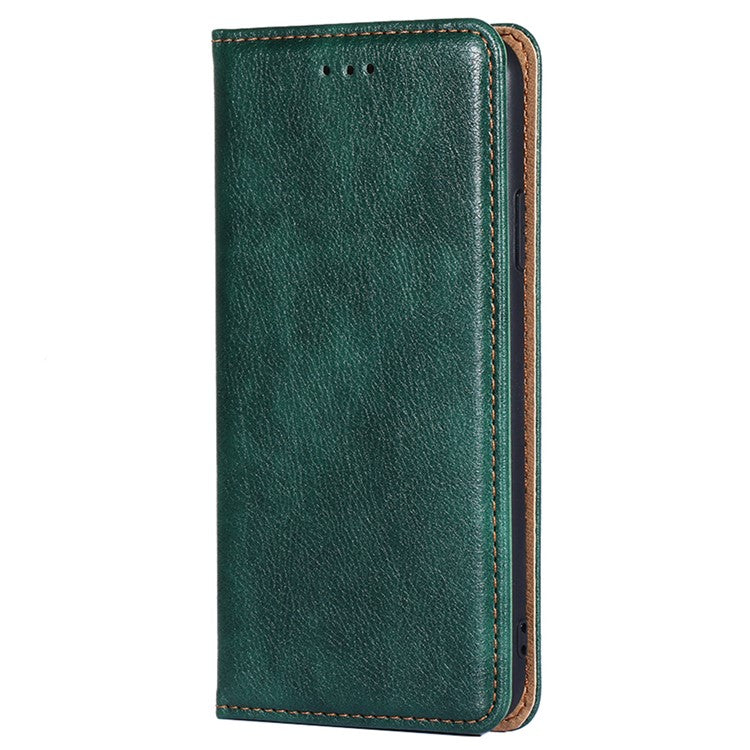 Phone Stand Case for Oppo Find X6 Pro Magnetic Auto-closing PU Leather Wallet Drop-proof Cover - Green