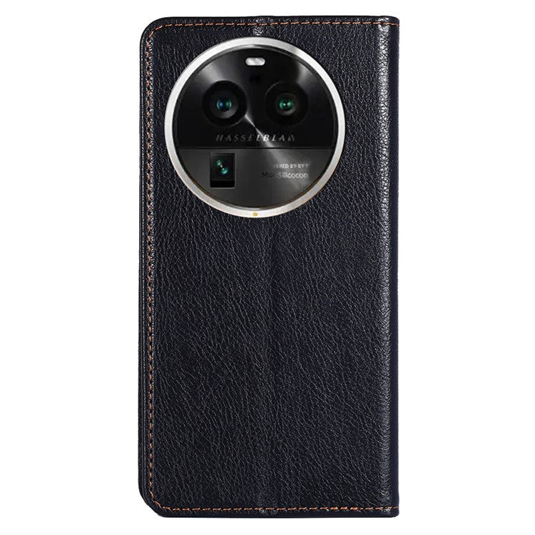 Phone Stand Case for Oppo Find X6 Pro Magnetic Auto-closing PU Leather Wallet Drop-proof Cover - Black