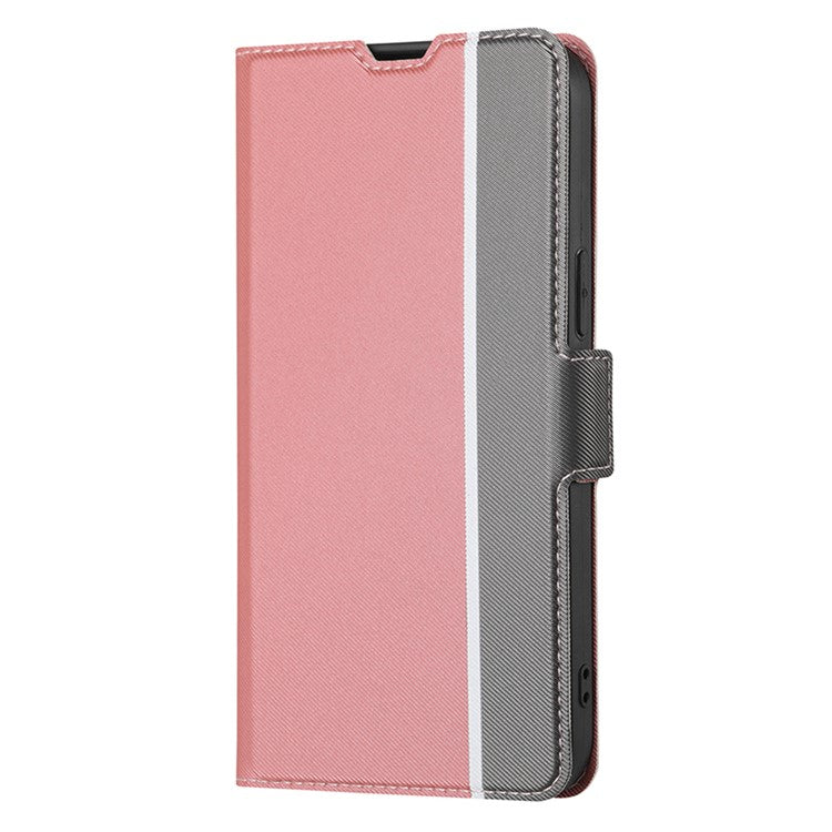 For OnePlus Nord 3 5G / Ace 2V 5G Super Thin Twill Texture Phone Cover Card Holder Stand Anti-Scratch TPU+PU Leather Case - Rose Gold