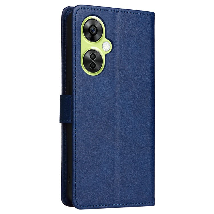 KT Leather Series-2 Wallet Folio Case for OnePlus Nord CE 3 Lite 5G / Nord N30 5G , PU Leather Stand Solid Color Phone Cover - Blue