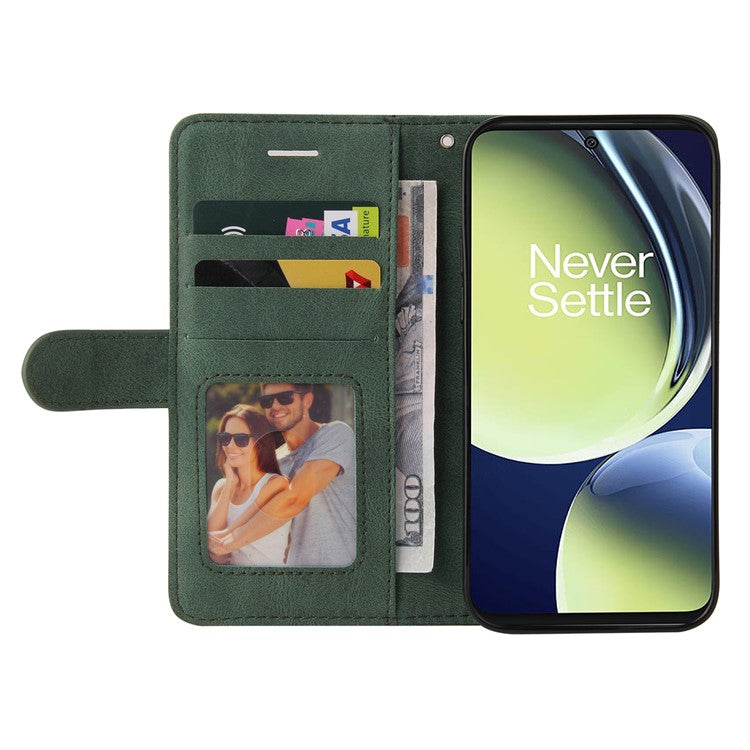 KT Leather Series-1 For OnePlus Nord CE 3 Lite 5G / Nord N30 5G Wallet Phone Case Flip Dual-color Splicing Leather Stand Cover - Green