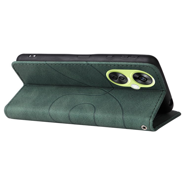 KT Leather Series-1 For OnePlus Nord CE 3 Lite 5G / Nord N30 5G Wallet Phone Case Flip Dual-color Splicing Leather Stand Cover - Green