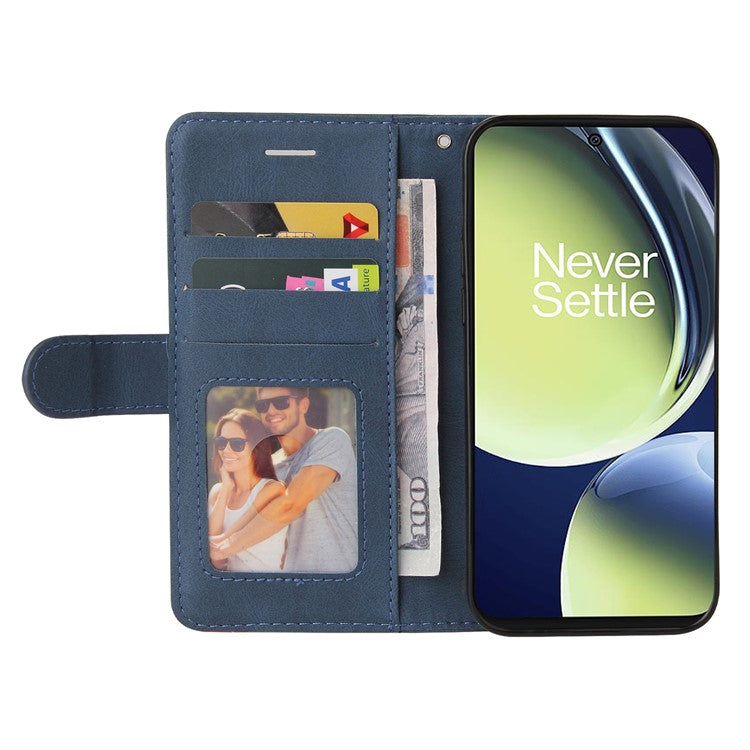 KT Leather Series-1 For OnePlus Nord CE 3 Lite 5G / Nord N30 5G Wallet Phone Case Flip Dual-color Splicing Leather Stand Cover - Blue